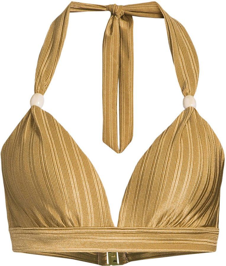 BEACHWAVE voorgevormde push-up bikinitop met textuur goud