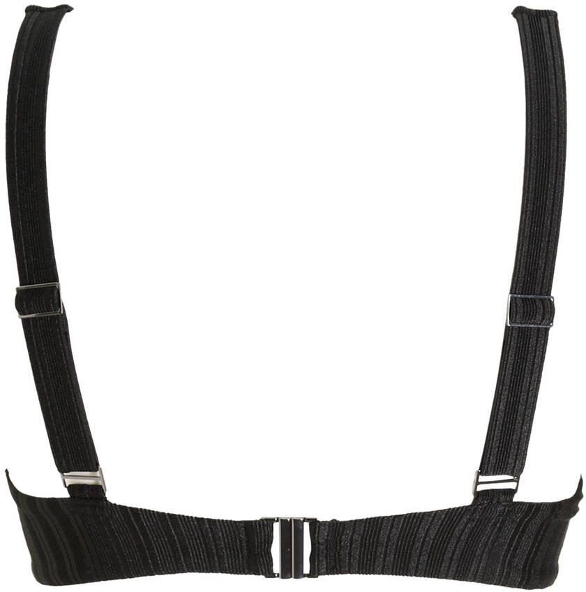 BEACHWAVE voorgevormde push-up bikinitop met textuur zwart - Foto 2