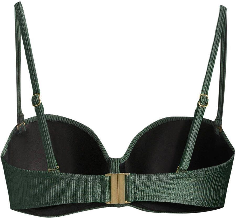 BEACHWAVE voorgevormde strapless bandeau bikinitop met textuur groen - Foto 2