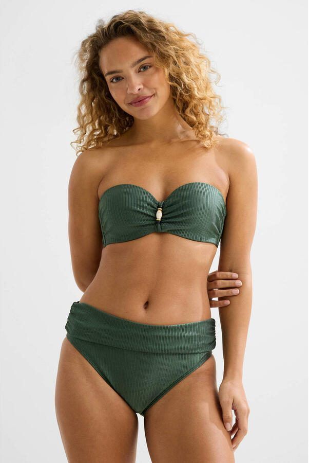 BEACHWAVE omslag bikinibroekje met textuur groen - Foto 3