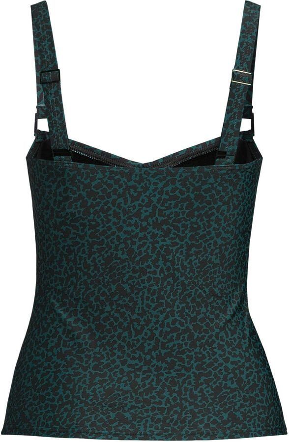 BEACHWAVE voorgevormde tankini bikinitop donkergroen zwart - Foto 4