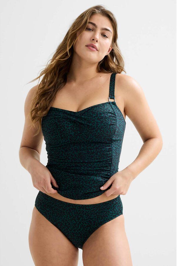 BEACHWAVE hipster bikinibroekje donkergroen zwart - Foto 4