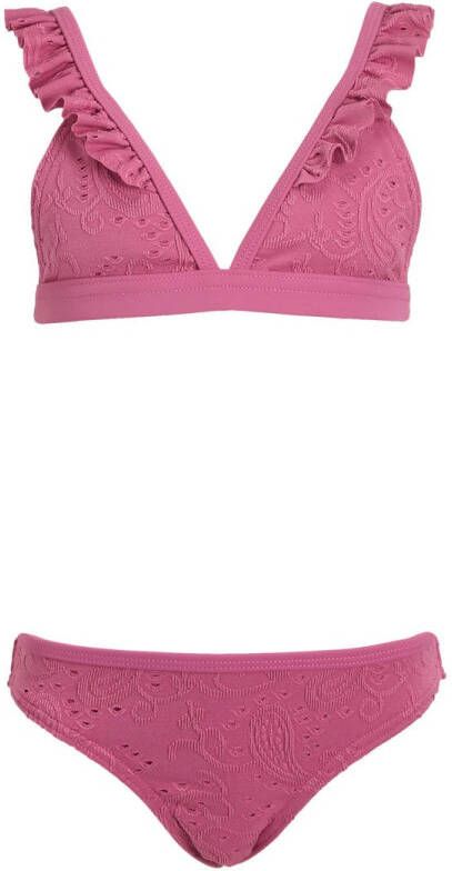 BEACHWAVE broderie anglaise triangel bikini roze