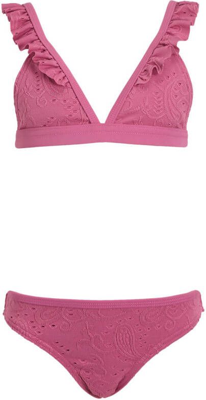 BEACHWAVE broderie anglaise triangel bikini roze