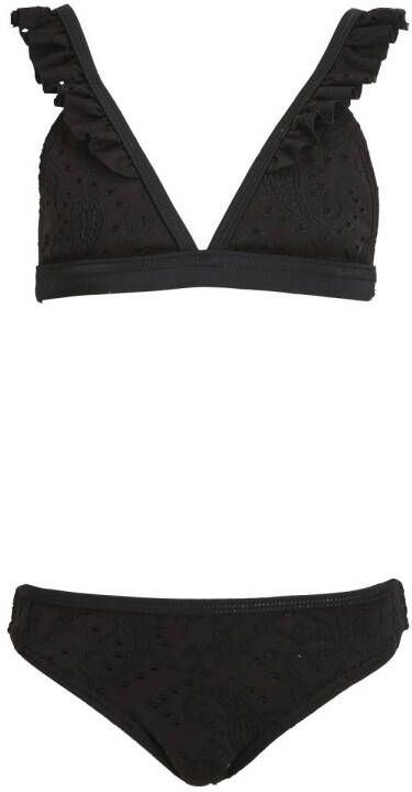 BEACHWAVE broderie anglaise triangel bikini zwart