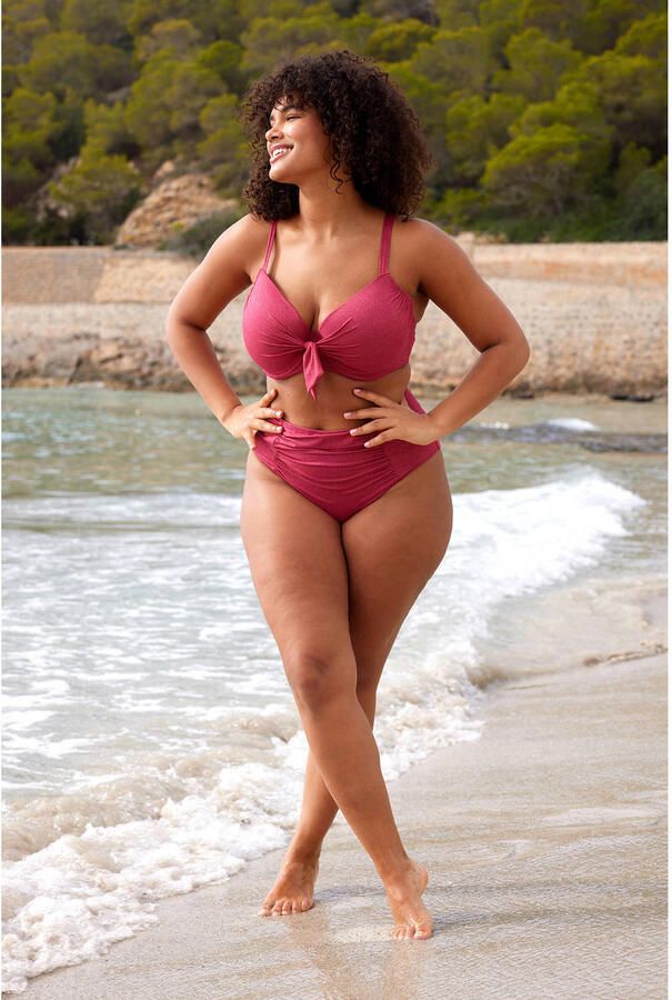 BEACHWAVE Curve bikinislip donkerroze - Foto 2