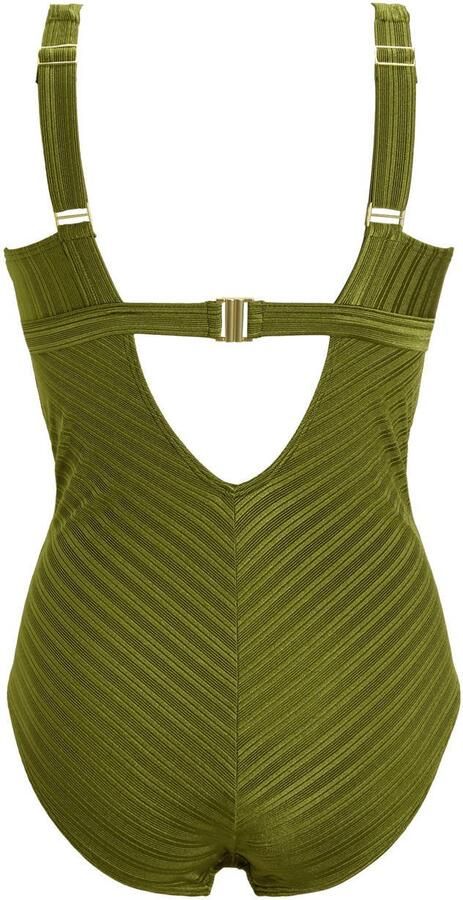 BEACHWAVE Curve corrigerend badpak met textuur groen