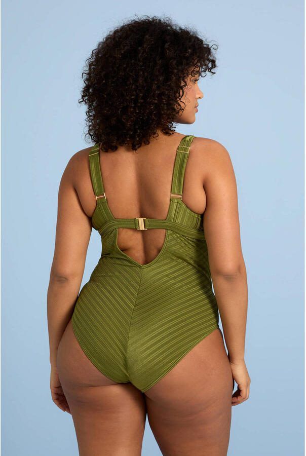 BEACHWAVE Curve corrigerend badpak met textuur groen - Foto 3