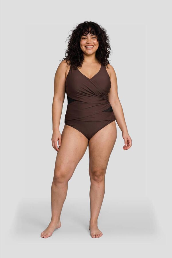 BEACHWAVE Curve corrigerend badpak met voorgevormde cups donkerbruin - Foto 2