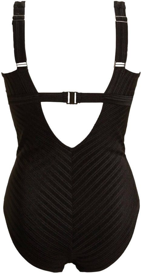 BEACHWAVE Curve corrigerend badpak met textuur zwart