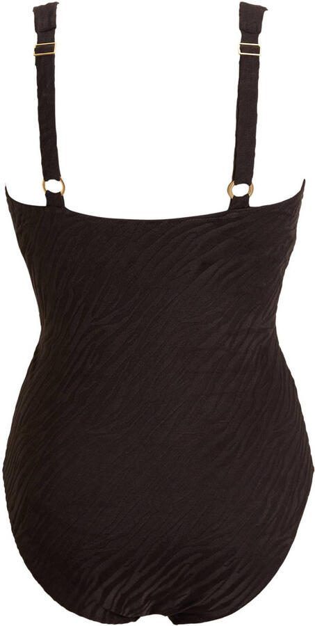 BEACHWAVE Curve corrigerend badpak met textuur zwart