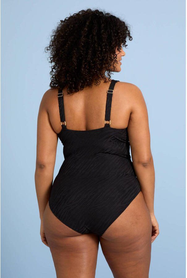 BEACHWAVE Curve corrigerend badpak met textuur zwart - Foto 2