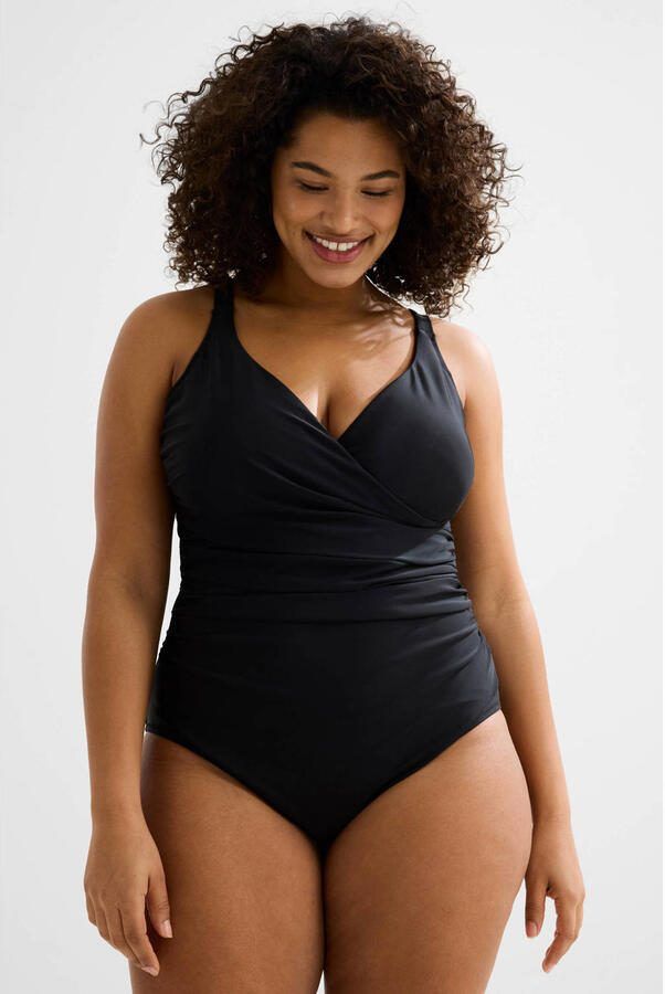 BEACHWAVE Curve corrigerend badpak zwart