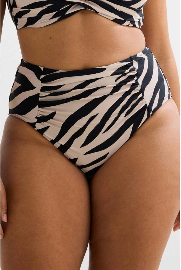 BEACHWAVE Curve high waist bikinibroekje beige zwart - Foto 2