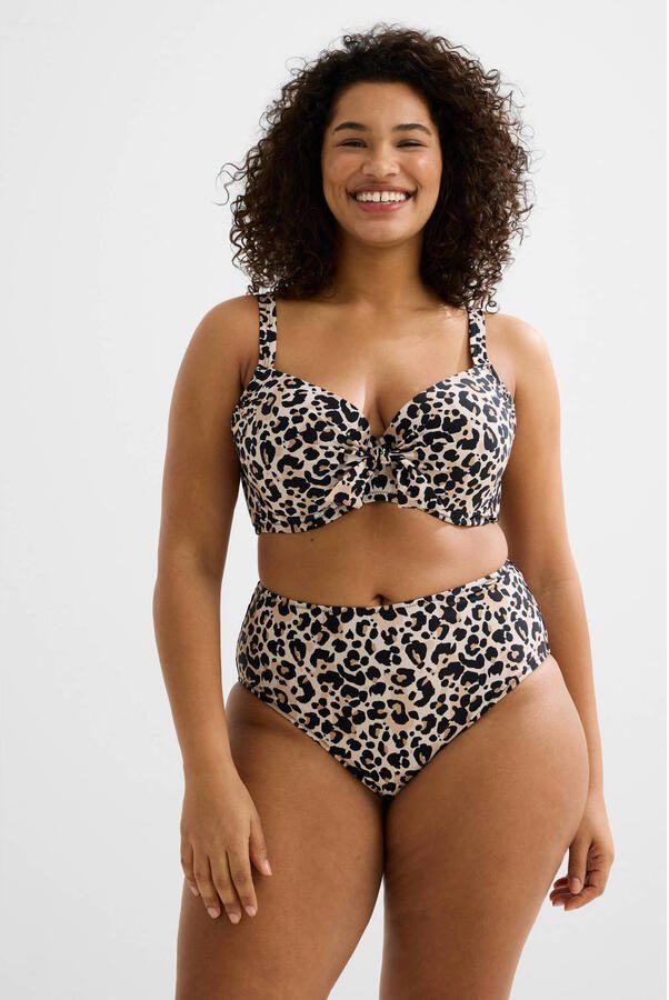 BEACHWAVE Curve voorgevormde beugel bikinitop beige zwart - Foto 4