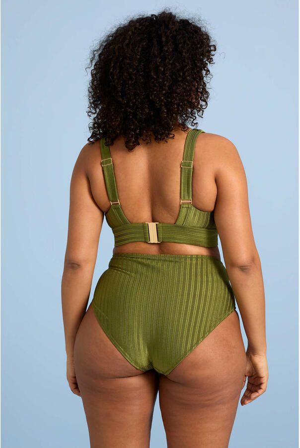 BEACHWAVE Curve high waist bikinibroekje groen - Foto 4