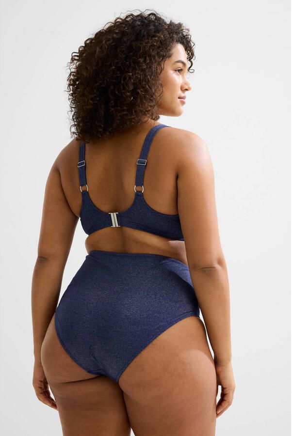 BEACHWAVE Curve voorgevormde beugel bikinitop met lurex donkerblauw - Foto 5