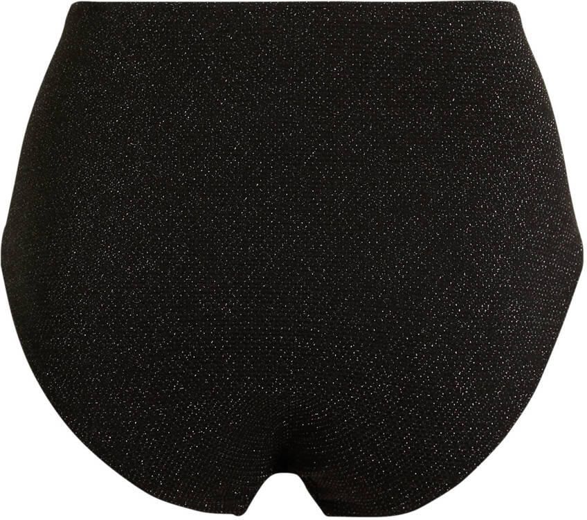 BEACHWAVE Curve high waist bikinibroekje met lurex zwart