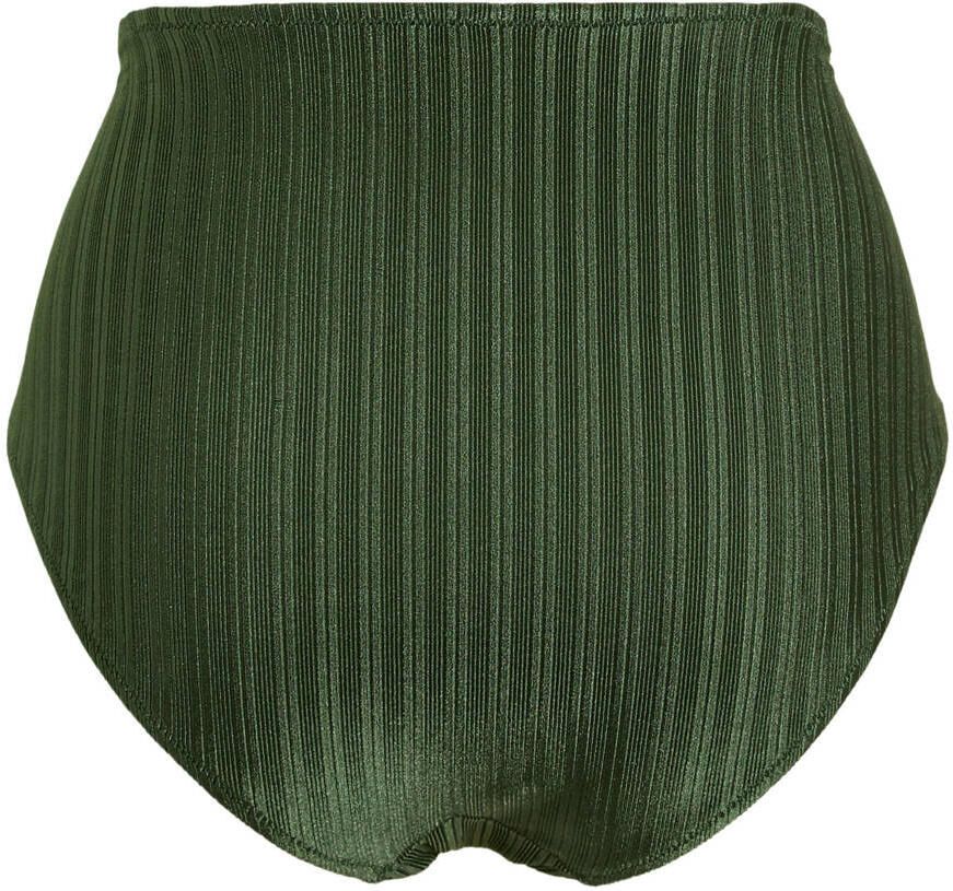 BEACHWAVE Curve high waist bikinibroekje met ribstructuur groen