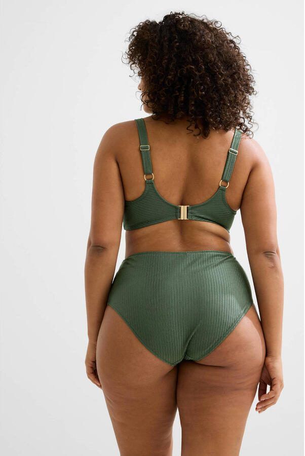 BEACHWAVE Curve voorgevormde beugel bikinitop met textuur groen - Foto 3