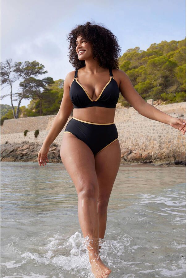 BEACHWAVE Curve high waist bikinibroekje zwart - Foto 2