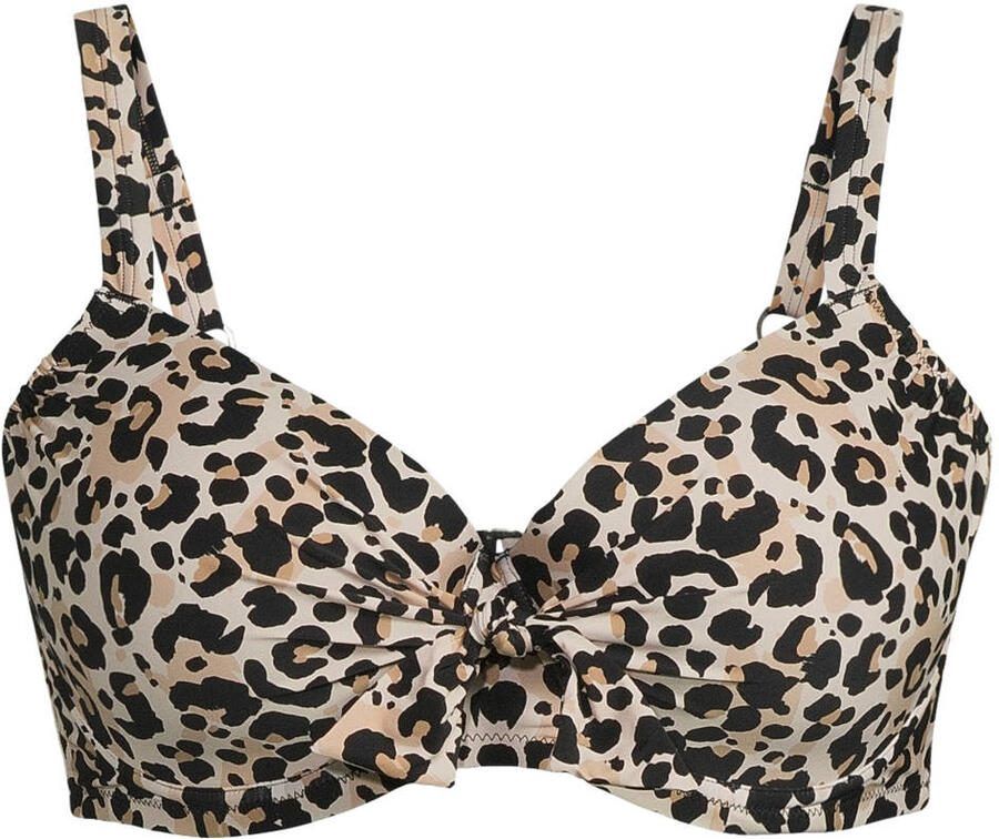 BEACHWAVE Curve voorgevormde beugel bikinitop beige zwart
