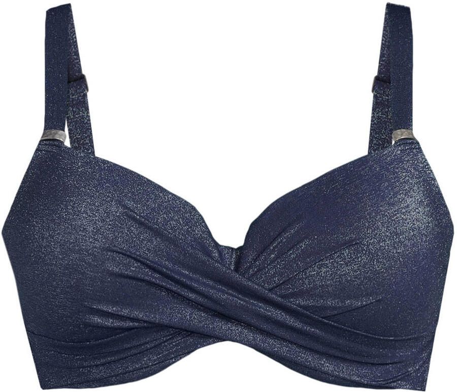 BEACHWAVE Curve voorgevormde beugel bikinitop met lurex donkerblauw