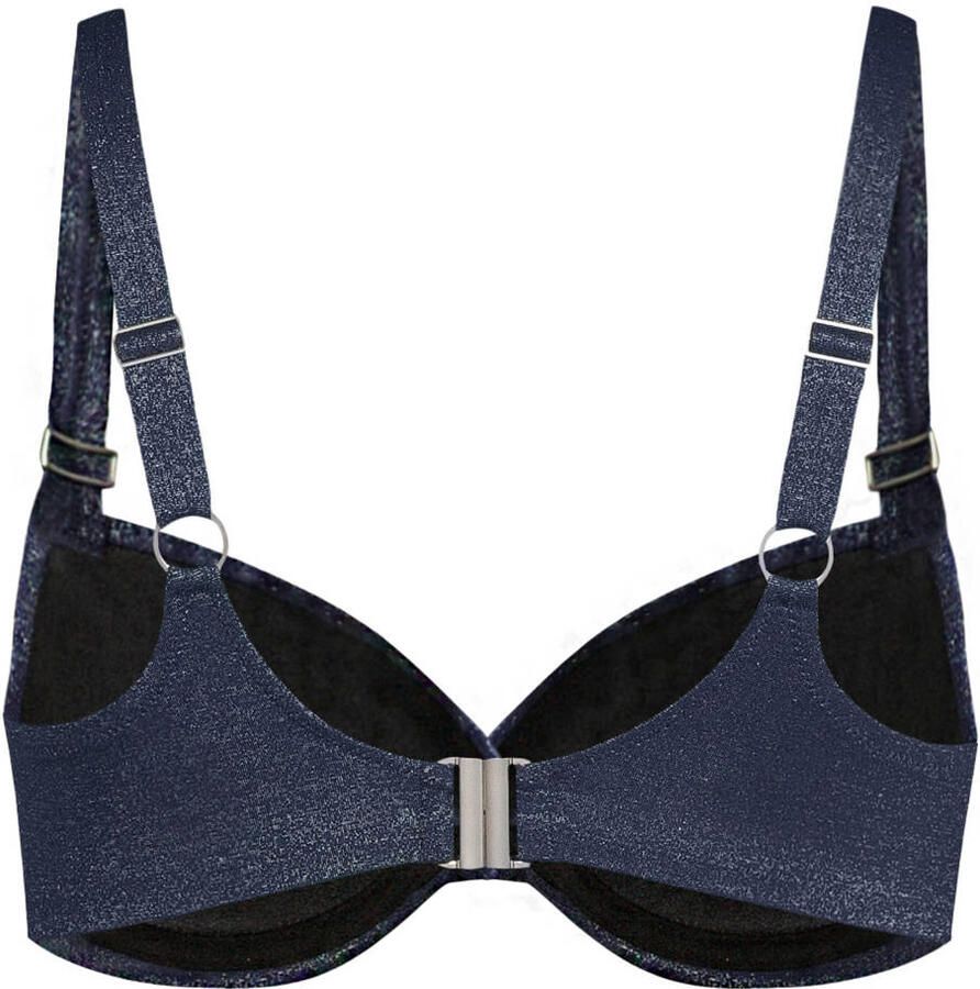 BEACHWAVE Curve voorgevormde beugel bikinitop met lurex donkerblauw - Foto 2