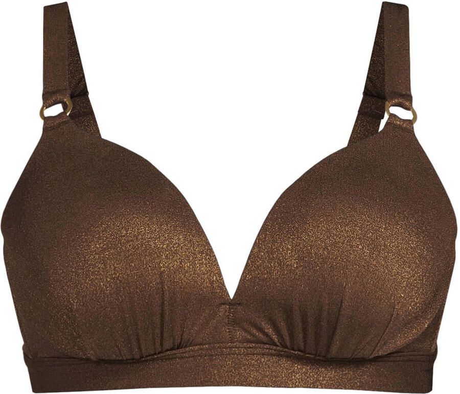 BEACHWAVE Curve voorgevormde beugel bikinitop met lurex donkerbruin - Foto 2