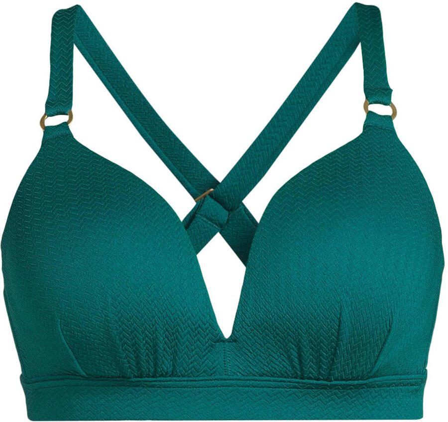 BEACHWAVE Curve voorgevormde beugel bikinitop met textuur groen