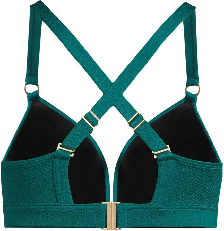 BEACHWAVE Curve voorgevormde beugel bikinitop met textuur groen - Foto 2