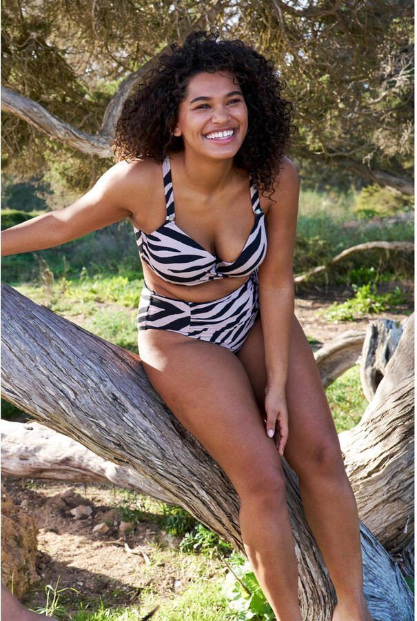 BEACHWAVE Curve voorgevormde beugel bikinitop taupe zwart