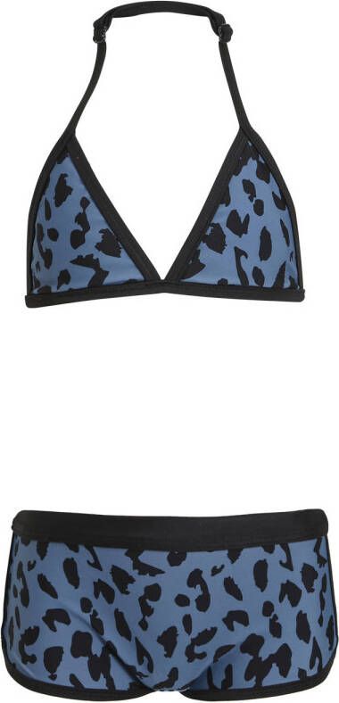 BEACHWAVE triangel bikini blauw zwart