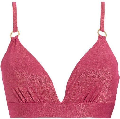 BEACHWAVE voorgevormde beugel bikinitop met lurex roze