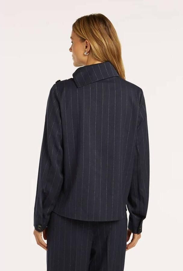 Beaumont blouse met krijtstreep donkerblauw - Foto 2
