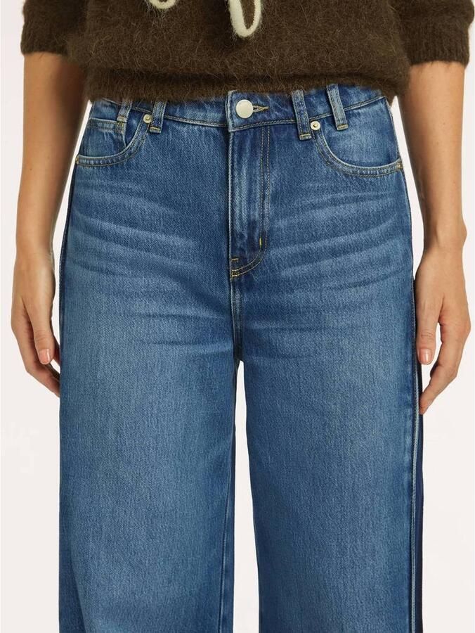 Beaumont wide leg broek medium blue denim - Foto 3