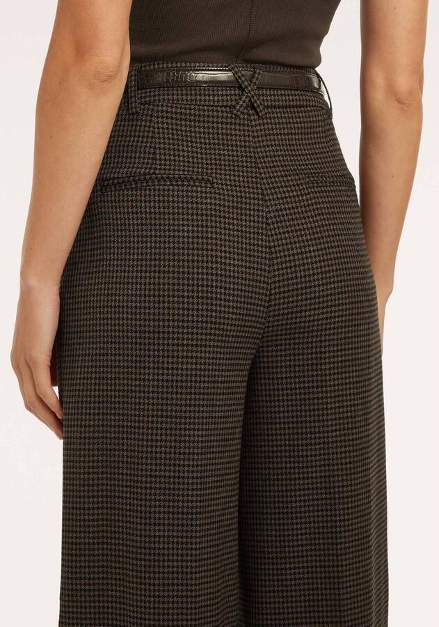 Beaumont wide leg pied-de-poule broek donkerbruin - Foto 7