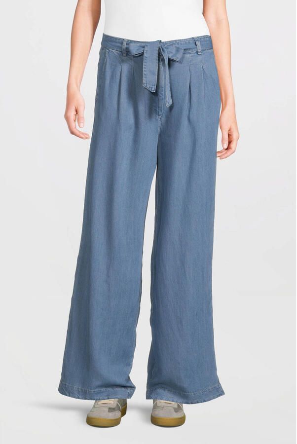 Beaumont wide leg regular waist palazzo broek light blue denim - Foto 6