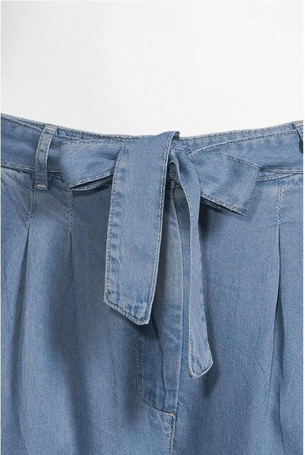 Beaumont wide leg regular waist palazzo broek light blue denim - Foto 5
