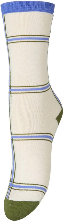 BECKSÖNDERGAARD geruite sokken Leofa ecru blauw