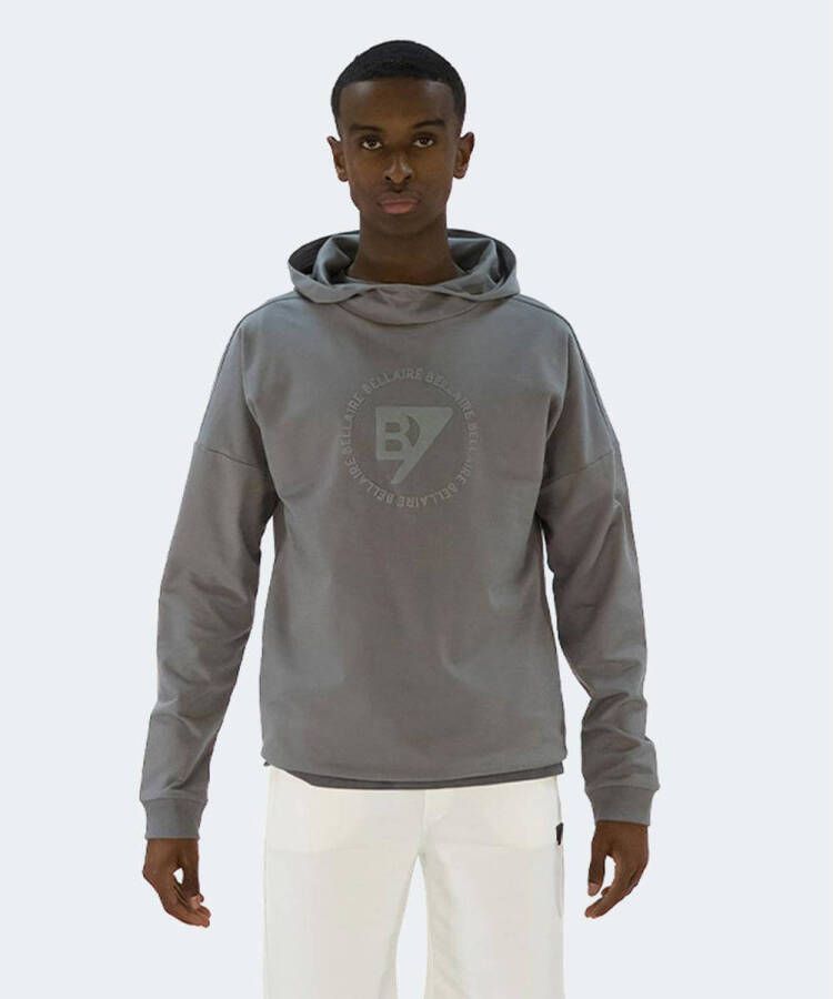 Bellaire hoodie met logo grijsgroen Sweater Logo 122 128