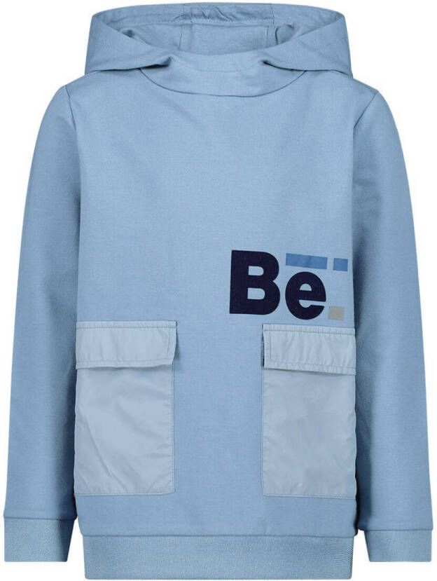 Bellaire hoodie met tekst blauw