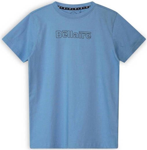 Bellaire T-shirt met logo blauw Jongens Katoen Ronde hals Logo 182 188