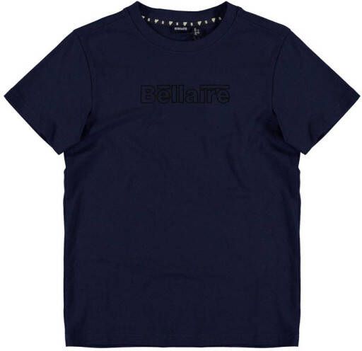 Bellaire T-shirt met logo donkerblauw Jongens Sweat Ronde hals Logo 110-116