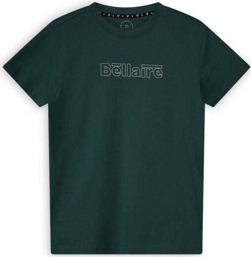 Bellaire T-shirt met logo groen Jongens Katoen Ronde hals Logo 182 188