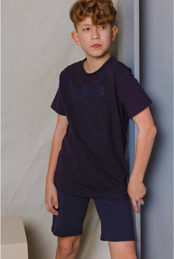 Bellaire T-shirt met logo zwart Jongens Sweat Ronde hals Logo 122 128