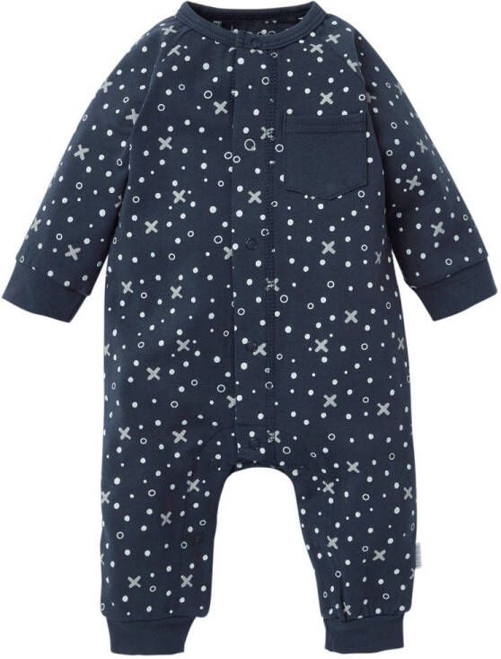 BESS baby newborn boxpak Cross marine Blauw Jongens Stretchkatoen Ronde hals 50