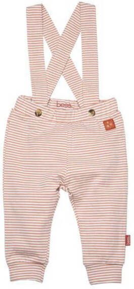 BESS baby gestreepte regular fit broek roze wit Meisjes Stretchkatoen Streep 68