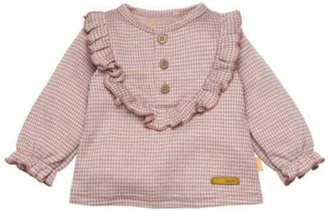 BESS baby geruite blouse roze Meisjes Stretchkatoen Button down Ruit 56