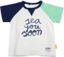 BESS baby T-shirt met tekst wit groen blauw Jongens Katoen Ronde hals Tekst 50 - Thumbnail 1